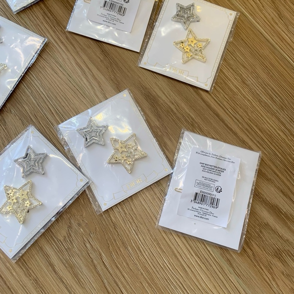 Dior Star Shaped Silver and Gold Patches